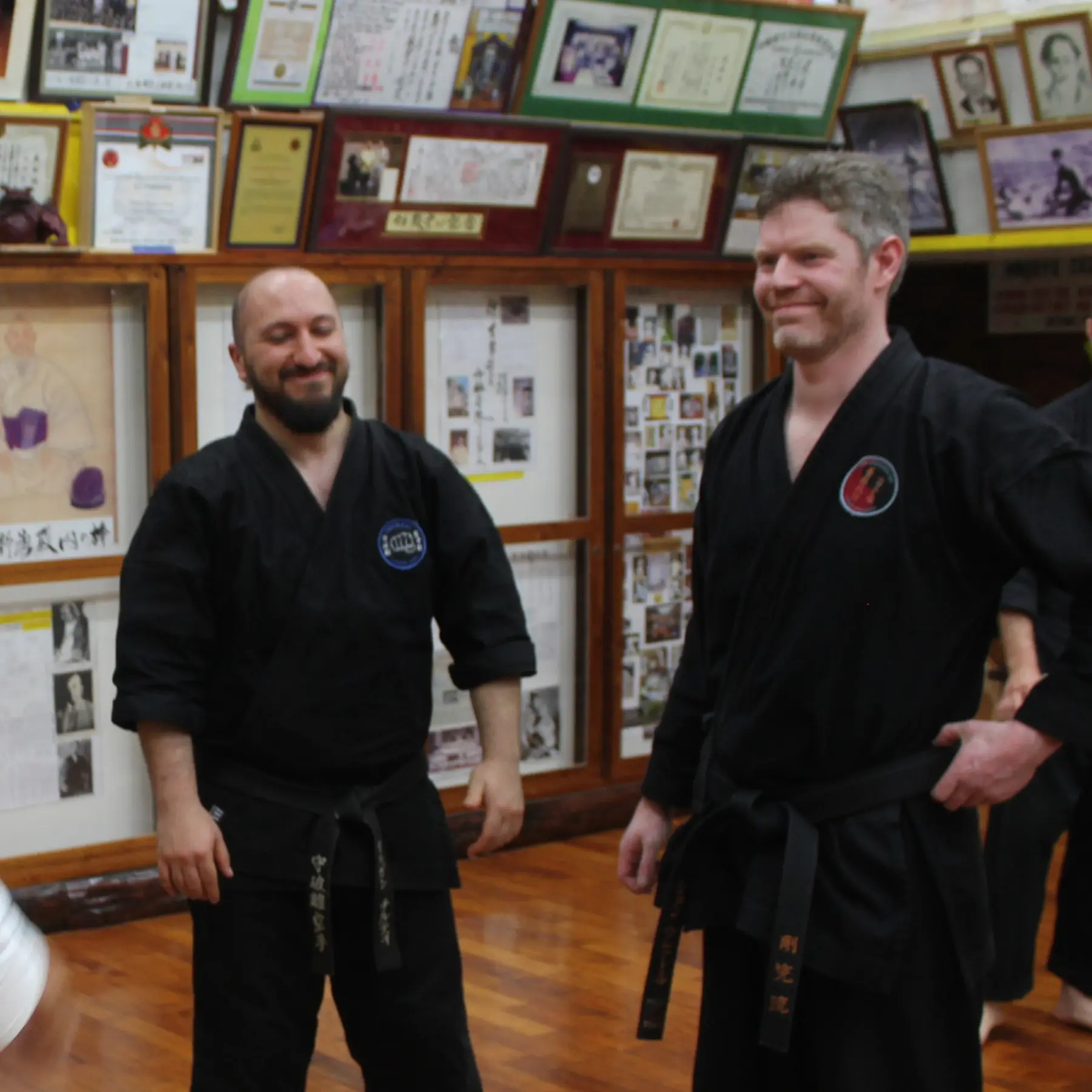 Olgun in the dojo with John Wetherell Sensei [4th Dan Karate & Black Sash Wing Chun Kung Fu]